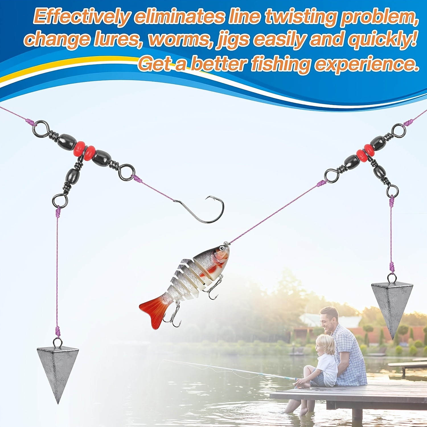 3 Three Way Swivels,Triple Swi - огляд і ціна Monofilament Line
